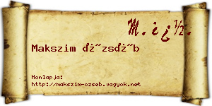 Makszim Özséb névjegykártya